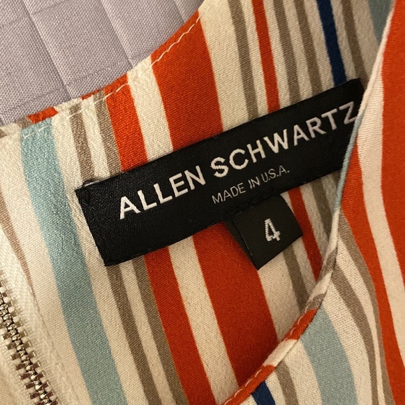 Allen Schwartz Boutique line striped cold shoulder sheath midi dress size 4 - Picture 2 of 11